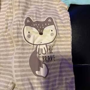 Wonder Nation Baby Boy Fox Be Brave Striped Footed Sleep & Play